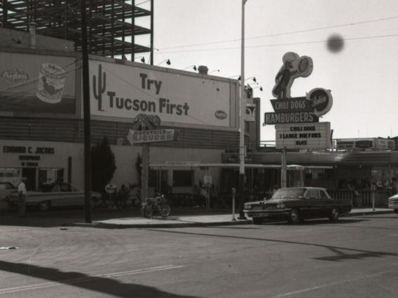 Downtown Tucson during urban renewal.