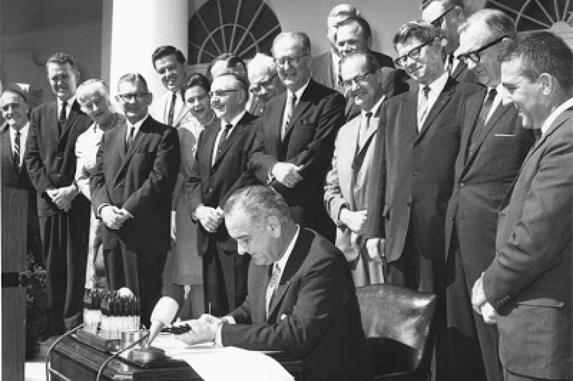 President Johnson signing the Wilderness Act Bill in 1964