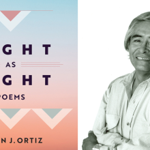 Light As Light book cover and author Simon J Ortiz headshot